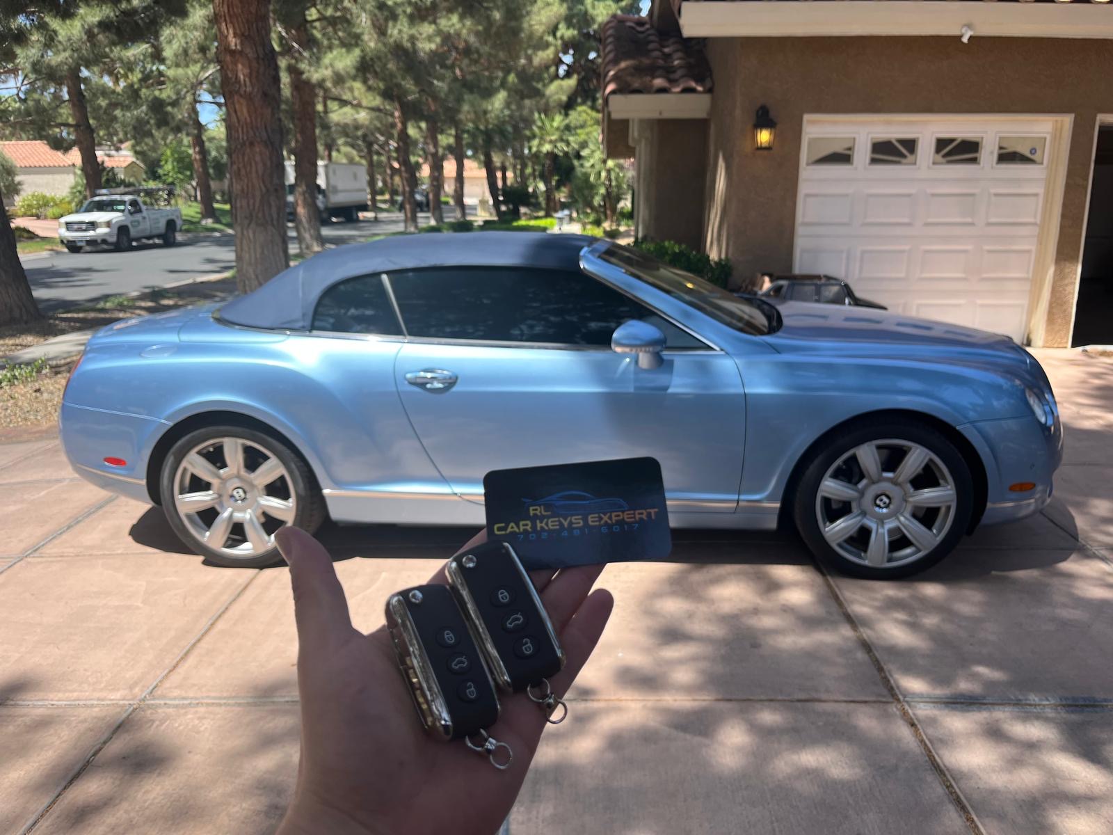 Cut keys for a Bentley Continental GTC convertible